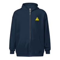 Danger Fast Transactions Lightning Zip Hoodie with bold Bitcoin print and zip-up style for crypto enthusiasts
