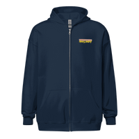 Black Anarcho Late Night zip hoodie with metal zipper and front pockets