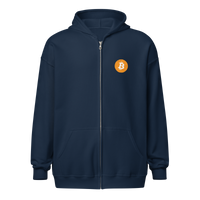 Black Bitcoin zip hoodie with "Don't Trust, Verify" slogan, unisex fit and zip-up style