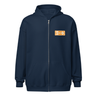 Emergency Exit heavy blend Bitcoin zip hoodie promoting a fairer future with cryptocurrency