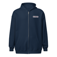 Betrüger anarcho late night heavy blend zip hoodie in Navy, front view.