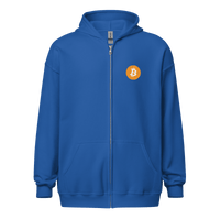Black Bitcoin Zip Hoodie with "Don't Trust, Verify" graphic, unisex zip-up for comfort and style
