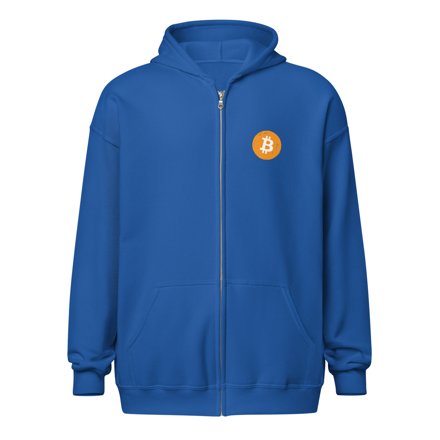 Black Bitcoin Zip Hoodie with "Don't Trust, Verify" graphic, unisex zip-up for comfort and style