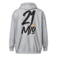 Back view of a sports grey bitcoin zip hoodie.