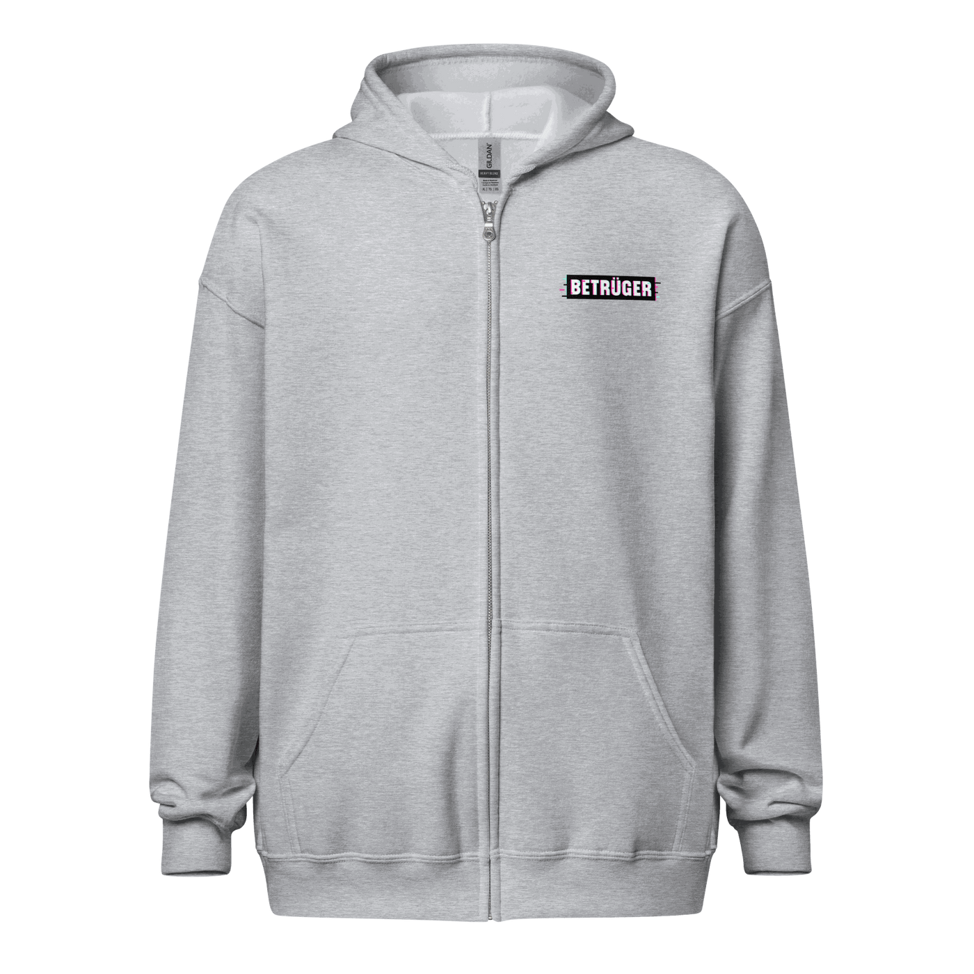 Black Anarcho Late Night hoodie with matrix glitch design and metal zipper