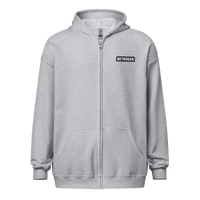 Black Anarcho Late Night hoodie with matrix glitch design and metal zipper