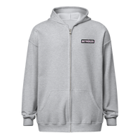 Betrüger anarcho late night heavy blend zip hoodie in Sport Grey, front view.
