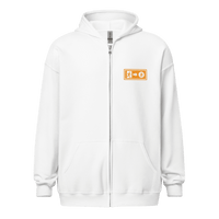 Emergency Exit Bitcoin zip hoodie with heavy blend fabric promoting fairer future