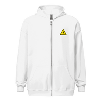 Unisex Lightning Zip Hoodie with Danger Fast Transactions print, lightweight and comfortable for Bitcoin enthusiasts