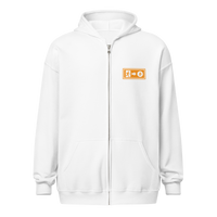 Emergency Exit Bitcoin zip hoodie with heavy blend fabric promoting fairer future