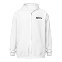 Betrüger anarcho late night heavy blend zip hoodie in White, front view.
