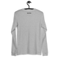 Back view of a heather grey nostr DVM long sleeve shirt.