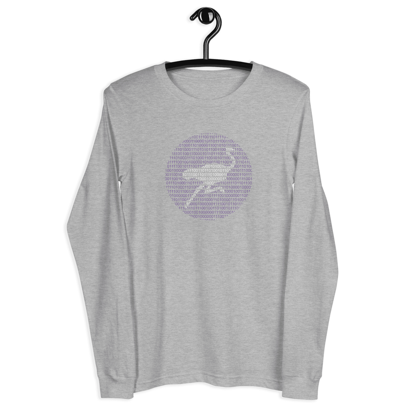 Front view of a athletic heather grey nostr long sleeve tee.