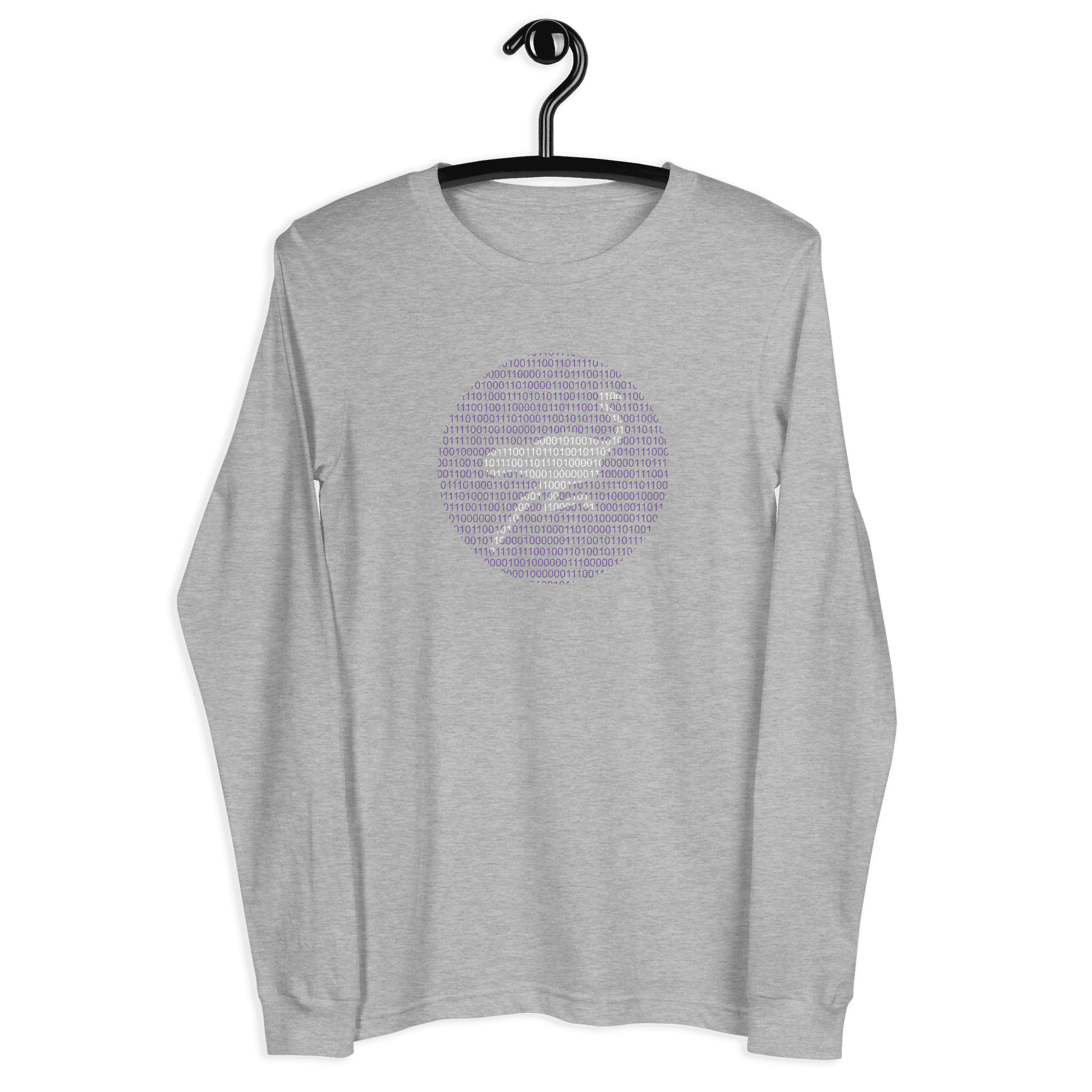 Front view of a athletic heather grey nostr long sleeve tee.