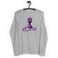 Front view of a athletic heather grey nostr long sleeve tee.