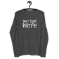 Front view of a dark grey heather bitcoin long sleeve tee.