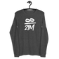 Front view of a dark grey heather bitcoin long sleeve tee.