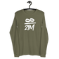 Front view of a military green colored bitcoin long sleeve tee.