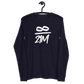 Front view of a navy colored bitcoin long sleeve tee.