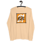 Front view of a sand dune colored bitcoin long sleeve tee.