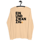 Front view of a sand dune colored bitcoin long sleeve tee.