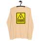 Front view of a sand dune colored bitcoin long sleeve tee.