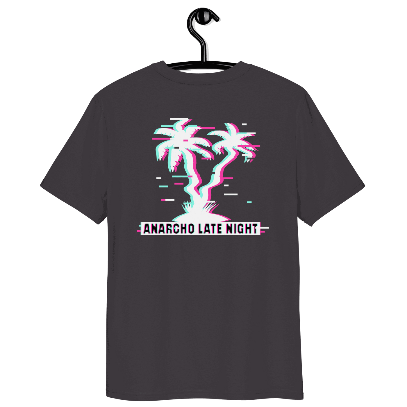 Certification logos for OEKO-TEX, PETA, GOTS, OCS, and GRS on Anarcho Late Night organic cotton shirt product page