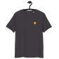 Front view of a anthracite bitcoin t-shirt.