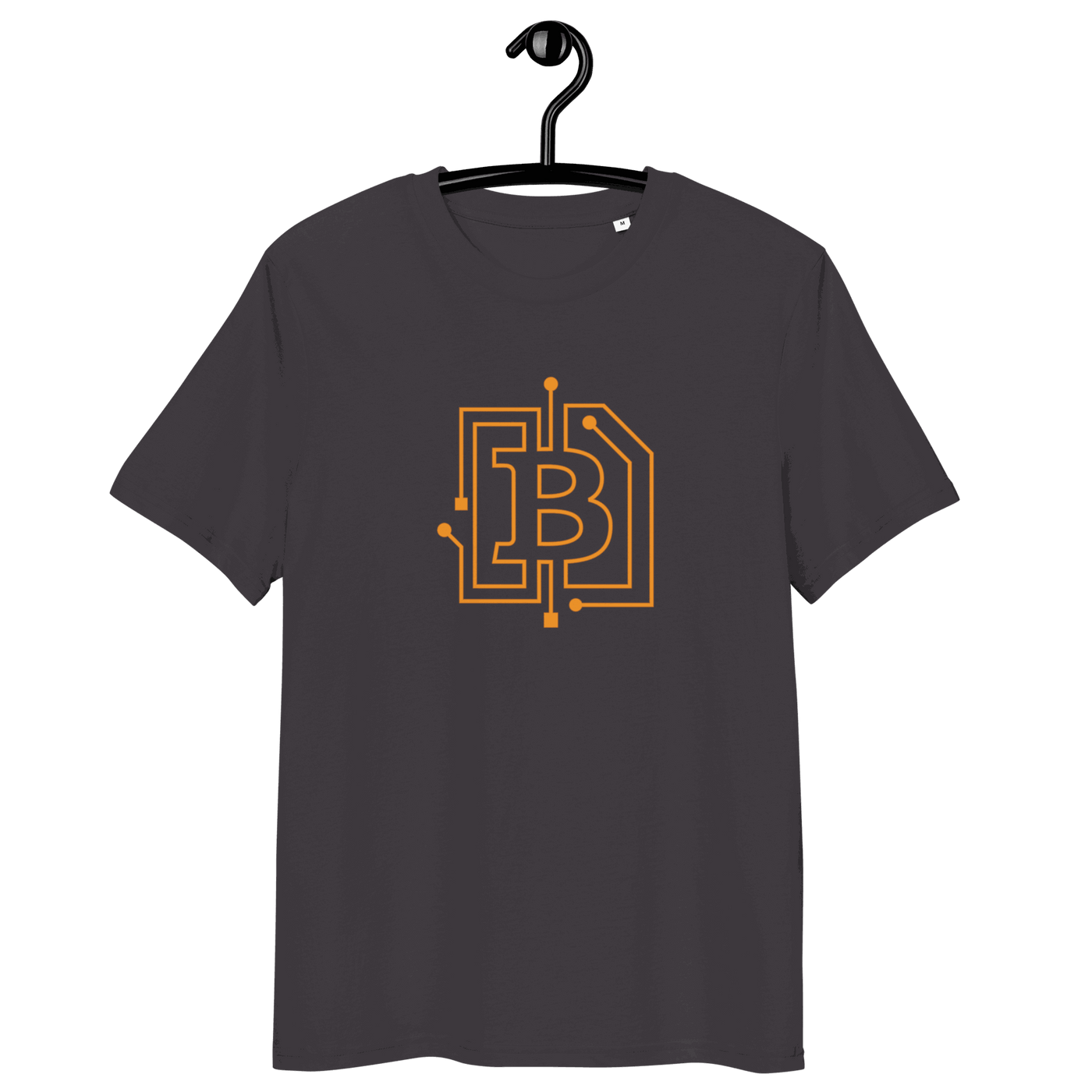 Certification logos of OEKO-TEX, PETA, GOTS, OCS, and GRS for organic cotton circuit board bitcoin t-shirt