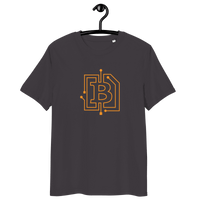 Certification logos of OEKO-TEX, PETA, GOTS, OCS, and GRS for organic cotton circuit board bitcoin t-shirt