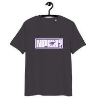 Certification logos for OEKO-TEX, PETA, GOTS, OCS, and GRS on nPub Nostr organic cotton t-shirt promoting npub nostr users