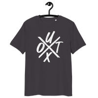 Certification logos for organic and ethical cotton on UTXO management Bitcoin t-shirt