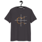 Front view of an athracite bitcoin t-shirt.