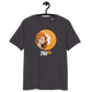 Front view of an athracite bitcoin t-shirt.