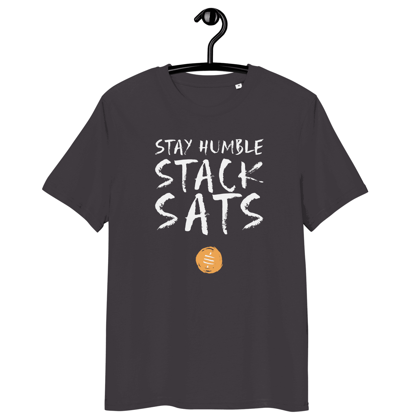Stay Humble Stack Sats organic cotton Bitcoin t-shirt with eco-friendly certifications