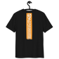 Back view of a black bitcoin t-shirt.