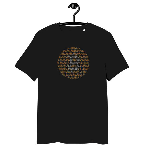Organic cotton Bitcoin Binary t-shirt with eco-friendly certifications