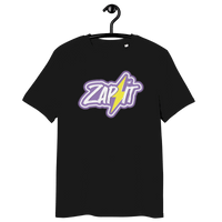 Certified organic cotton Zap It Nostr t-shirt with eco-friendly and cruelty-free labels