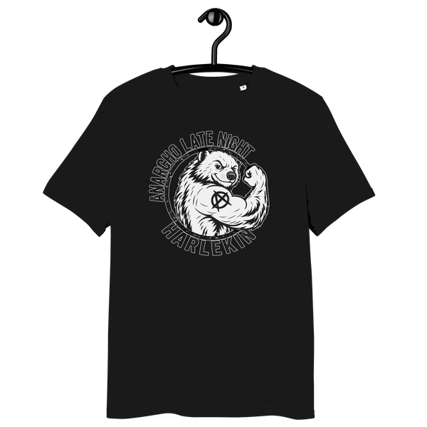 Anarcho Late Night organic cotton t-shirt with OEKO-TEX, PETA, GOTS, OCS, and GRS certifications