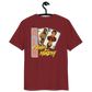Back view of a burgundy aln t-shirt.
