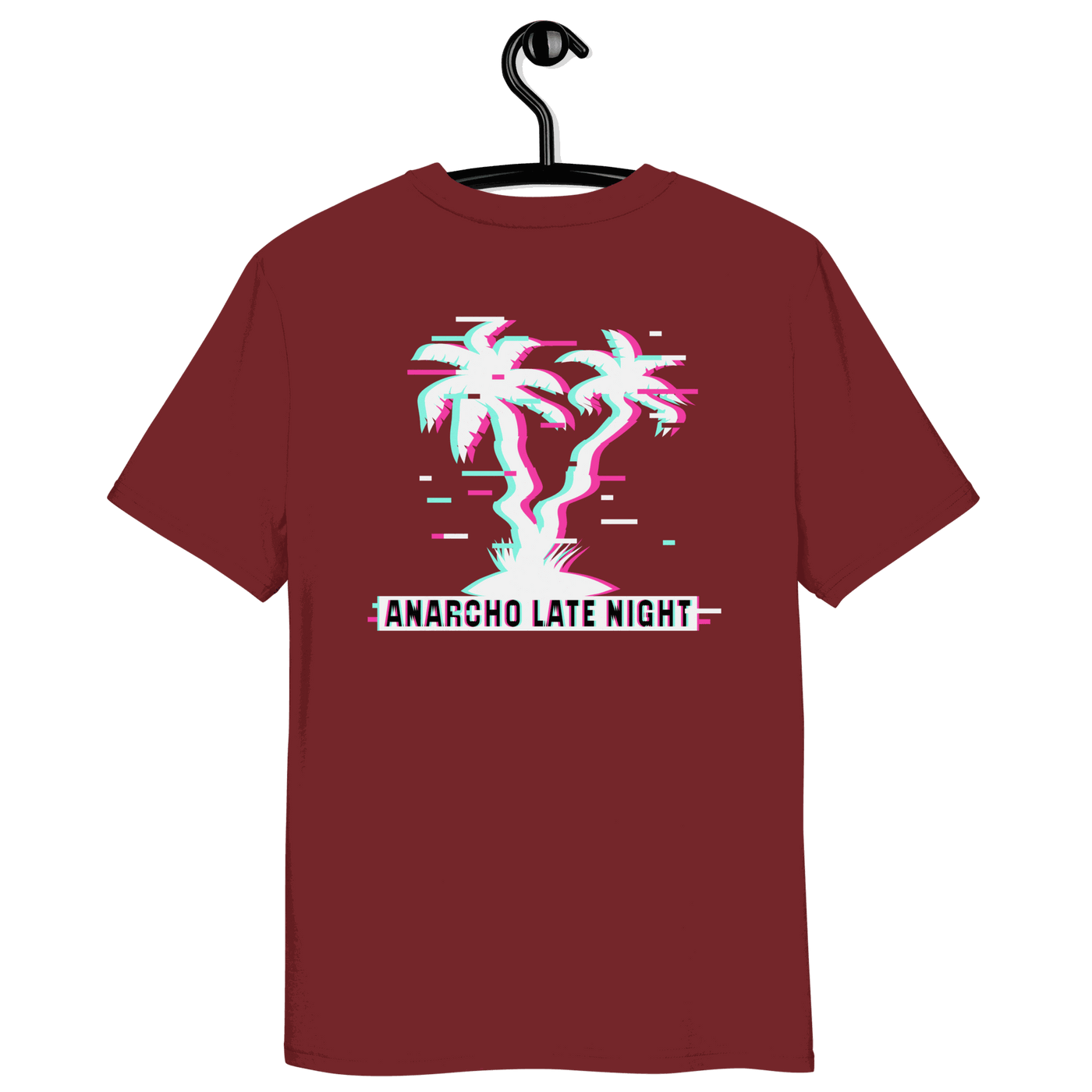 Certification logos for OEKO-TEX, PETA, GOTS, OCS, and GRS on Anarcho Late Night organic cotton shirt page