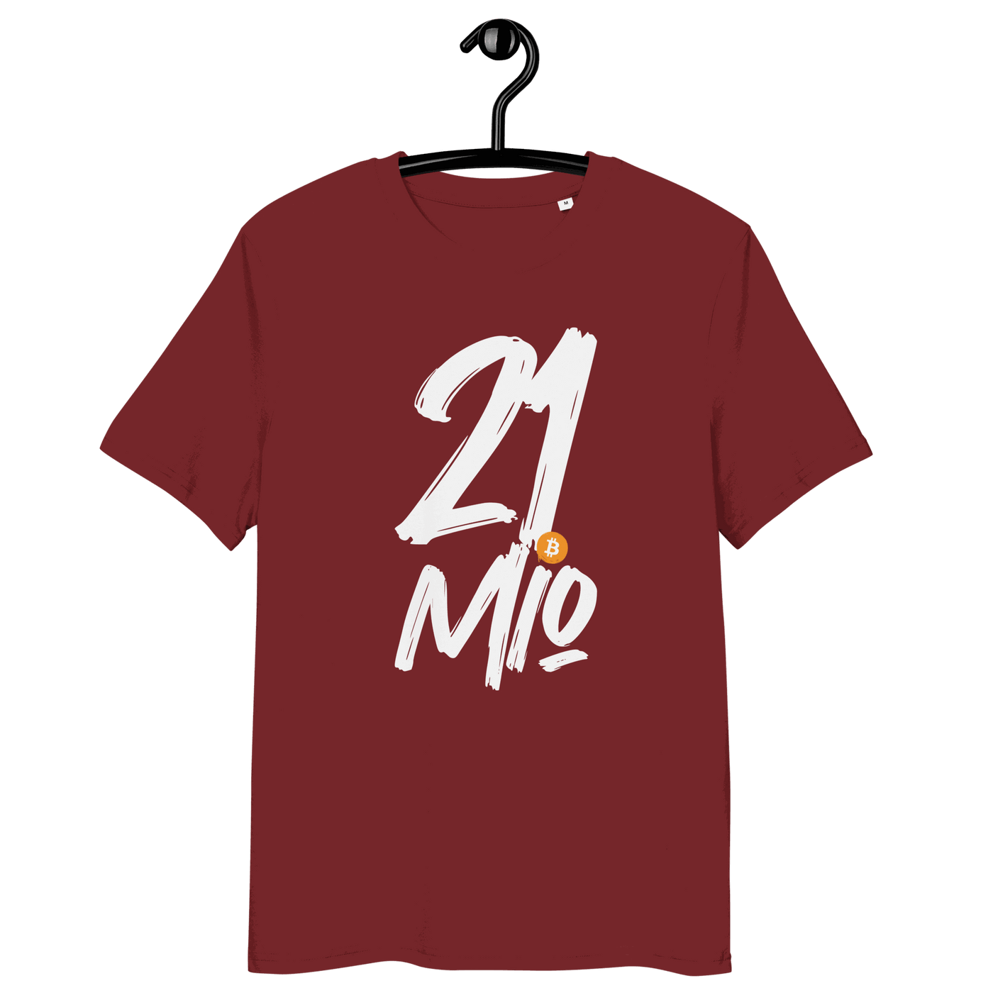 21 Million Bitcoin T-shirt made from certified organic cotton with eco-friendly certifications and unique Bitcoin scarcity design