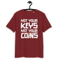 Front view of a burgundy bitcoin t-shirt.