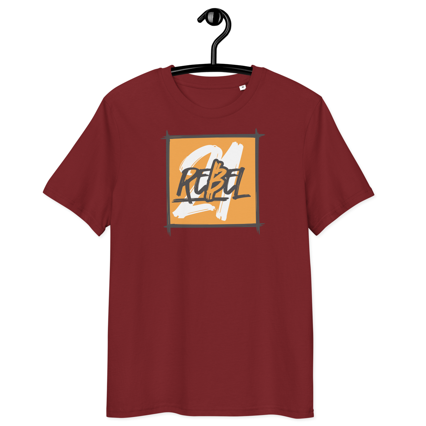 21 Rebel organic cotton bitcoin T-shirt with sustainability certifications