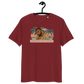 Front view of a burgundy aln t-shirt.