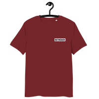 Certification logos for OEKO-TEX, PETA-Approved Vegan, GOTS, OCS, and GRS on Anarcho Late Night organic cotton shirt page