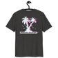 Back view of a dark heather grey aln t-shirt.
