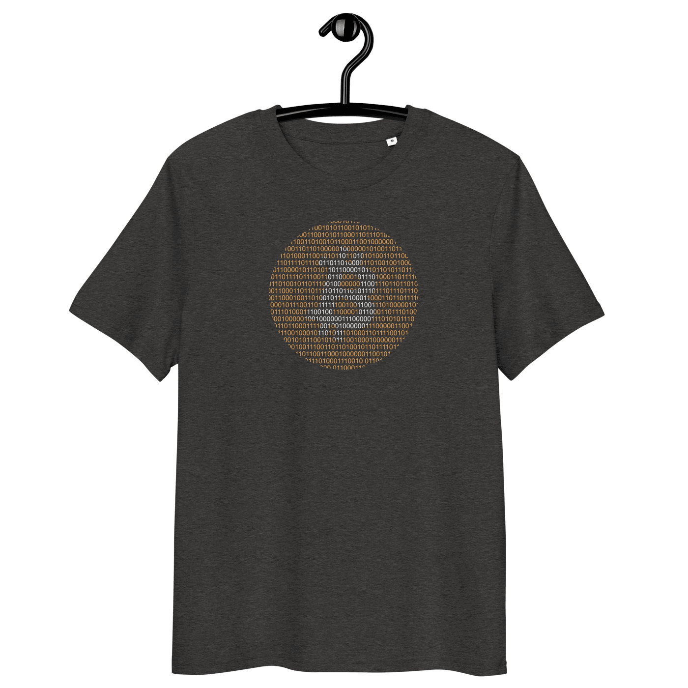 Certifications for organic cotton Bitcoin Binary T-shirt including OEKO-TEX, PETA, GOTS, OCS, GRS logos