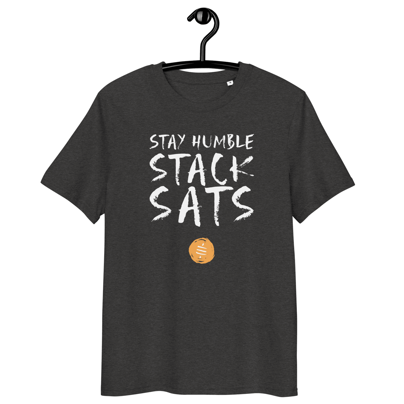 Stay Humble Stack Sats organic cotton Bitcoin T-shirt with eco-friendly certifications