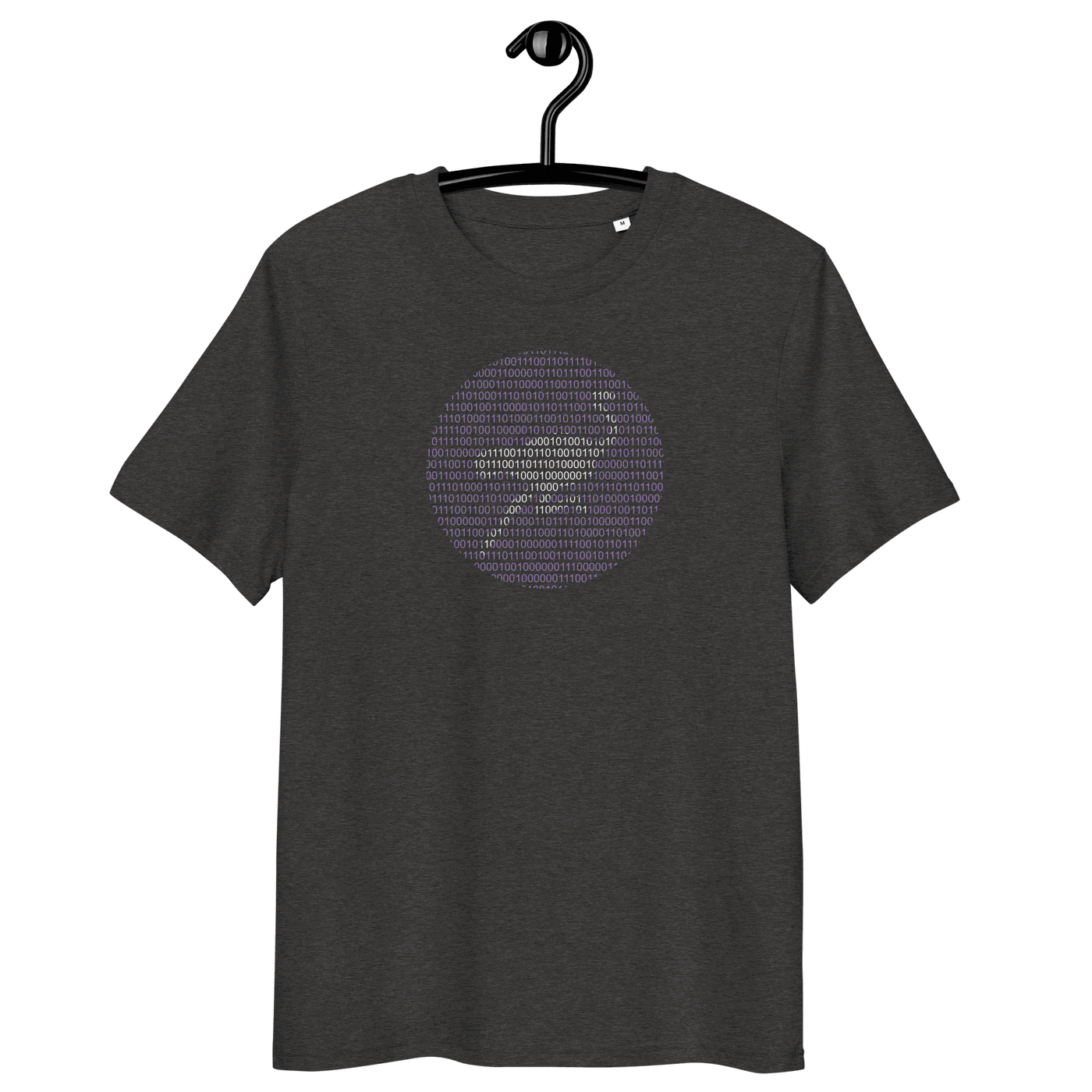 Nostr Binary organic cotton t-shirt with eco-friendly certification logos